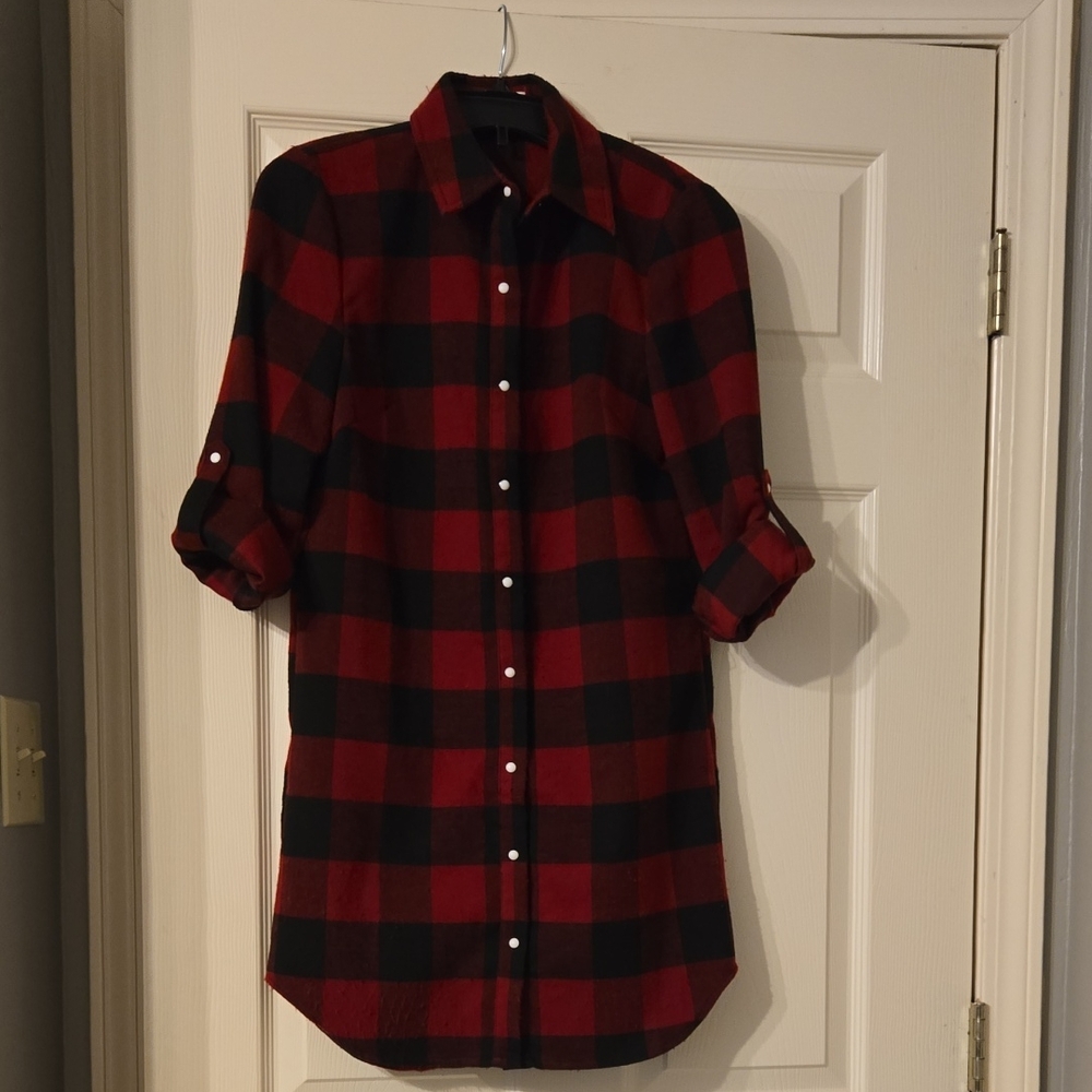 Buddy Basics Red and Black Checkered Men's Shirt